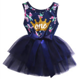 2017 Princess Baby Dress Newborn Infant Baby Girl Clothes Floral Crown Print Tutu Ball Gown Party Dresses for 0-24M Children
