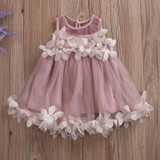 2017 Princess Baby Girls Dress Summer Sleeveless Floral Tutu Ball Gown Child Party Dresses Vestidos Clothes 0-7Y