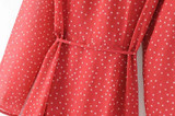 2017 Polka dot Print Sexy Summer Dress Beach Irregular Bow Wrap Short Dress Women V Neck Long Sleeves Chiffon Dresses A190448 2017 Polka dot Print Sexy Summer Dress Beach Irregular Bow Wrap Short Dress Women V Neck Long Sleeves Chiffon Dresses A190448