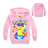2017 Pokemon Costume Child Sweatshirt Pokemon Go Hoodie For Boys Hoodies Girls Sweatshirt Pink Sport Shirt Hoodies For Teenage