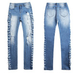 catonATOZ 2145 High Waist Jeans New Ladies Cotton Denim Pants Stretch Womens Side Ripped Skinny Denim Jeans For Female