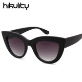 CatEye Pink Sunglasses Woman 2017 Mirror Shades Female Sun Glasses For Women Coating Rose Gold Luxe Brand sunglasses