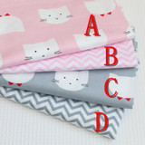Cat Wave Printing 100% Cotton Patchwork Fabric for DIY Sewing Quilting Tissue Kids Bedding Textiles Tilda Doll Cloth Fabric