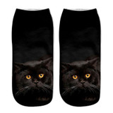 Cat Socks 3D Printing Female Socks Women Low Cut Ankle Socks Calcetines Mujer Casual Hosiery Printed Sock