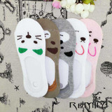 CAT summer comfortable cotton bamboo fiber girl women's socks ankle low female invisible color girl boy hosier 1pair=2pcs WS67