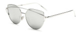 Cat eye Women Sunglasses Women Brand Design Mirror Flat Rose Gold Vintage Cateye Sun glasses For Women lady Eyewear