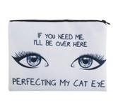 CAT EYE 3D Printing simple makeup bag neceser 2017 New who cares Cosmetic case women trousse de maquillage organizer pencil case