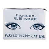 CAT EYE 3D Printing simple makeup bag neceser 2017 New who cares Cosmetic case women trousse de maquillage organizer pencil case