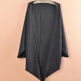 Casual Woolen Women Cardigans Women Sweaters Red Gray Shawl Batwing Sleeves Lady Knit Sweater Coat