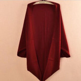 Casual Woolen Women Cardigans Women Sweaters Red Gray Shawl Batwing Sleeves Lady Knit Sweater Coat