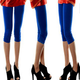 Casual Women Seamless Solid Stretch Skinny Cropped To the Calf Legging Half Pants