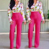 Casual Women Ladies Palazzo Plain Flared Wide Leg Loose High Waist Full Pants leggings Baggy Trousers
