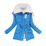 Casual Women Lamb Wool Warm Winter Overcoat Jacket Coat Outwear Lapel Parka S-XL