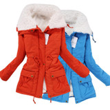 Casual Women Lamb Wool Warm Winter Overcoat Jacket Coat Outwear Lapel Parka S-XL