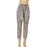 Casual Women High Waist Pants Bow Tie Drawstring Sweet Pockets Trousers