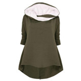 Casual Women Autumn Hoodies Long Sleeve Hooed Sweatshirt For Women Plus Size WS2748M
