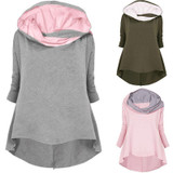 Casual Women Autumn Hoodies Long Sleeve Hooed Sweatshirt For Women Plus Size WS2748M