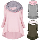 Casual Women Autumn Hoodies Long Sleeve Hooed Sweatshirt For Women Plus Size WS2748M