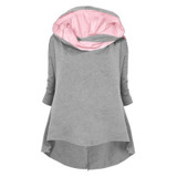 Casual Women Autumn Hoodies Long Sleeve Hooed Sweatshirt For Women Plus Size WS2748M