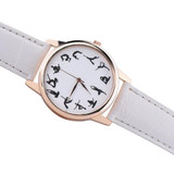 Casual Watch YOGA Pattern Printed Watch Analog Round Case Dial Leather Pin Buckle Quartz Wrist Watch For Women Men J73