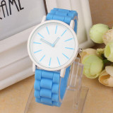 Casual Watch Geneva Unisex Quartz watch 7color men women Analog wristwatches Sports Watches Rose Gold Silicone watches Dropship