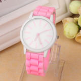 Casual Watch Geneva Unisex Quartz watch 7color men women Analog wristwatches Sports Watches Rose Gold Silicone watches Dropship