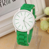 Casual Watch Geneva Unisex Quartz watch 7color men women Analog wristwatches Sports Watches Rose Gold Silicone watches Dropship