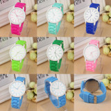 Casual Watch Geneva Unisex Quartz watch 7color men women Analog wristwatches Sports Watches Rose Gold Silicone watches Dropship