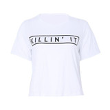 Casual Summer Women Plain Tops Pullover Short Sleeve O-neck KILLIN IT Print T-shirt