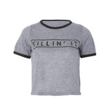 Casual Summer Women Plain Tops Pullover Short Sleeve O-neck KILLIN IT Print T-shirt