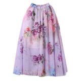 Casual Summer Chiffon Skirt Women High Waist Pleated Floral Printing Clothes Pretty Sweet Skirt For Ladies