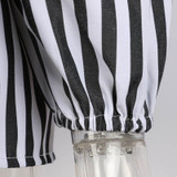 Casual Striped Printed Halter Slash Neck Blouse Shirt Women Sexy Off Shoulder Top Plus Size Long Sleeve Fashion Blouses Blusas