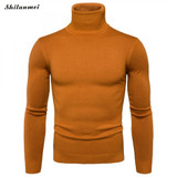 Casual Slim Fit Winter Sweater Men Knitted Pullover Solid Color Turtleneck Pull Homme Male Sweater Autumn Sueter Hombre Knitwear