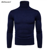 Casual Slim Fit Winter Sweater Men Knitted Pullover Solid Color Turtleneck Pull Homme Male Sweater Autumn Sueter Hombre Knitwear