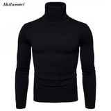 Casual Slim Fit Winter Sweater Men Knitted Pullover Solid Color Turtleneck Pull Homme Male Sweater Autumn Sueter Hombre Knitwear