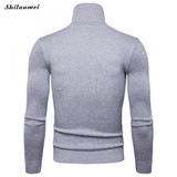 Casual Slim Fit Winter Sweater Men Knitted Pullover Solid Color Turtleneck Pull Homme Male Sweater Autumn Sueter Hombre Knitwear