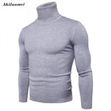 Casual Slim Fit Winter Sweater Men Knitted Pullover Solid Color Turtleneck Pull Homme Male Sweater Autumn Sueter Hombre Knitwear
