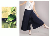 Casual Pants Women Spring Women's Loose High Waist Wide Leg Linen Pants Women Trousers Cotton Pantalon
