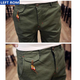 Casual pants cotton men 2017 new male lace-up trousers boy popular selling fashion business casual wear Hot sale Size 28-35 Hot