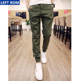 Casual pants cotton men 2017 new male lace-up trousers boy popular selling fashion business casual wear Hot sale Size 28-35 Hot