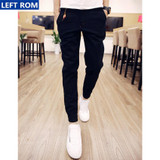 Casual pants cotton men 2017 new male lace-up trousers boy popular selling fashion business casual wear Hot sale Size 28-35 Hot