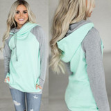 2017 Autumn Plus Size Hoodie Sweatshirt Women Patchwork Hoodies Women Sweatshirt Long Sleeve Streetwear Hooded Sweatshirt
