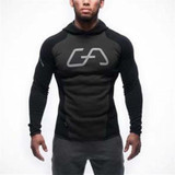 2017 Autumn Newest Fitness shark Men Gyms Hoodies Gyms hoodies Men Hoody Casual Sweatshirt Muscle Men's Slim Fit Hoodies
