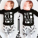 2017 Autumn New s baby Romper baby boy clothes long-sleeved letter T-shirt+pants newborn baby girl clothing