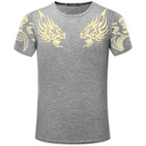 2017 Autumn new high-end men's brand t-shirt fashion Slim Dragon printing atmosphere t shirt Plus size short-sleeved TX141-R