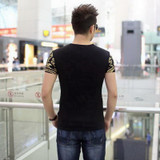 2017 Autumn new high-end men's brand t-shirt fashion Slim Dragon printing atmosphere t shirt Plus size short-sleeved TX141-R
