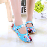 2017 autumn new Elsa Shoes For Girls Cartoon Leather Children Shoes Princess Kids Shoes Girl Sandals Dress Ice Snow Queen Sandal