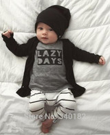 2017 Autumn New Fashion baby boy clothes baby rompers Long sleeve letter T-shirt+ trousers 2/pcs newborn baby girls clothing set