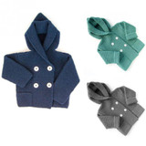 2017 Autumn New Baby Boys Sweaters Coat Kids Infant Girls Hooded Knitted Sweater Jacket for 0-2Y Girls Boys Cardigan Wholesale