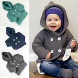 2017 Autumn New Baby Boys Sweaters Coat Kids Infant Girls Hooded Knitted Sweater Jacket for 0-2Y Girls Boys Cardigan Wholesale